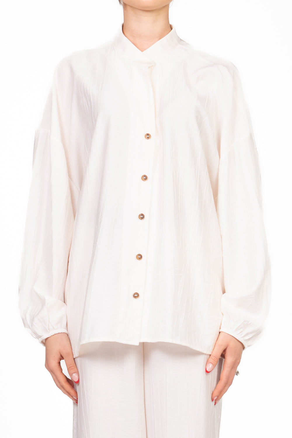 Tensione In - Camicia goffrata collo coreano Art. 25C7640