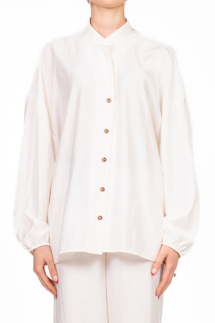 Tensione In - Camicia goffrata collo coreano Art. 25C7640