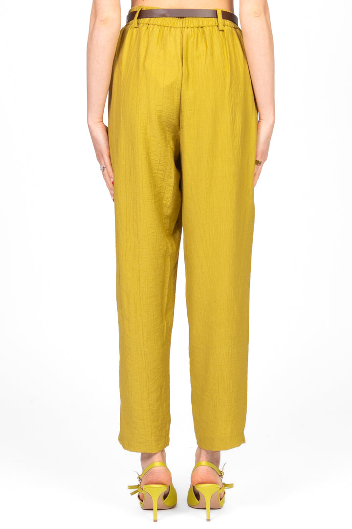 Tensione In - Pantalone goffrato carrot con cinta Art. 25P7626