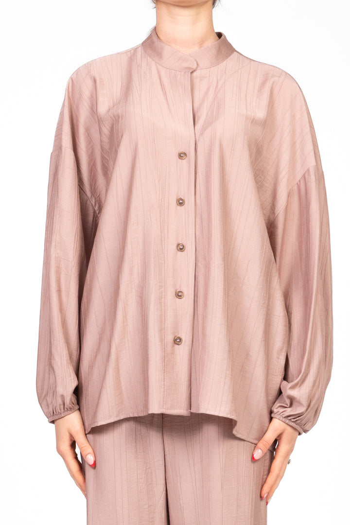Tensione In - Camicia goffrata collo coreano Art. 25C7640