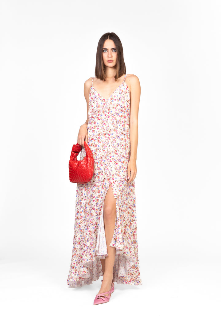 Tensione In - Abito bretella floreale con bottoncini Art. A30094AT