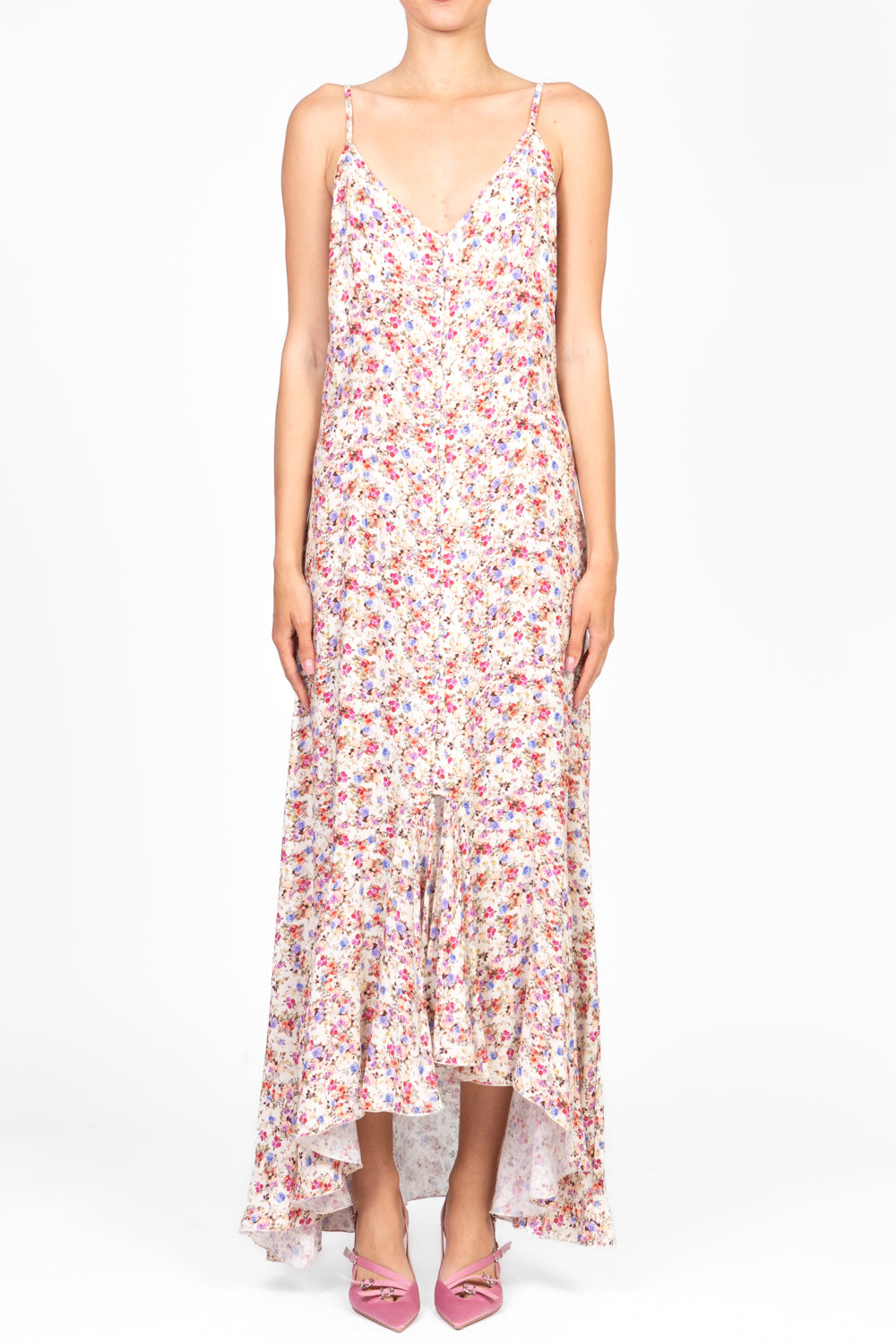 Tensione In - Abito bretella floreale con bottoncini Art. A30094AT