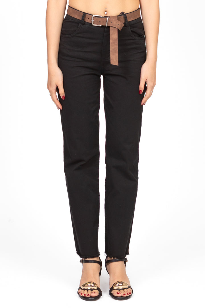 Tensione In - Pantalone gamba dritta sfrangiato con cinta Art. PA5269