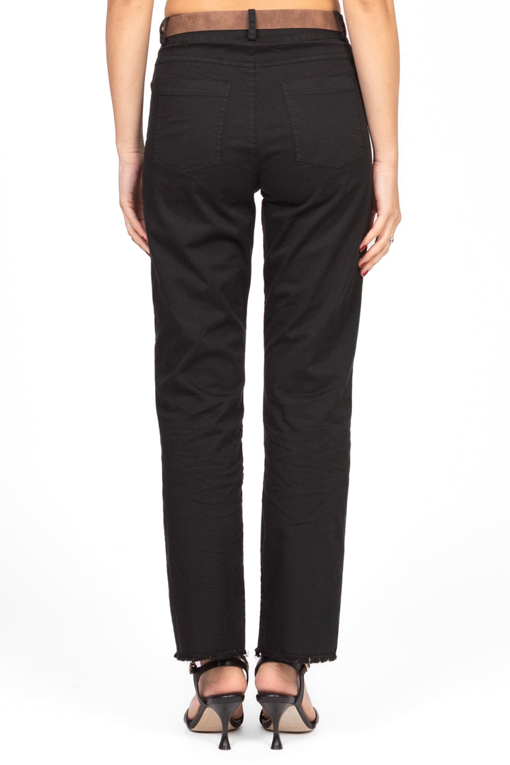 Tensione In - Pantalone gamba dritta sfrangiato con cinta Art. PA5269