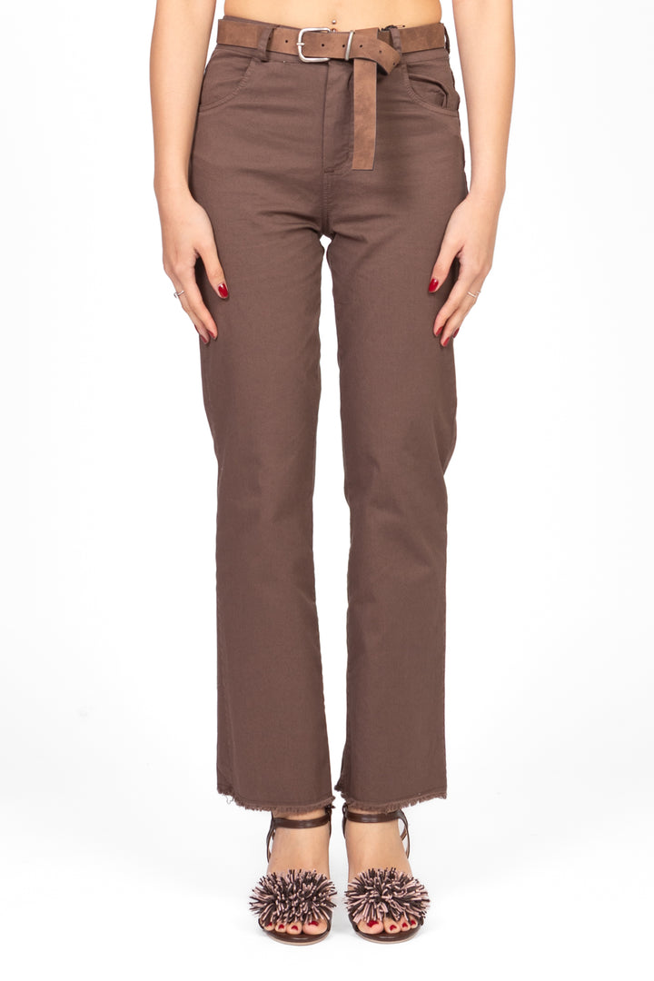 Tensione In - Pantalone gamba dritta sfrangiato con cinta Art. PA5269