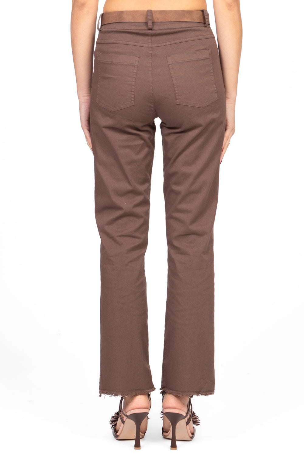 Tensione In - Pantalone gamba dritta sfrangiato con cinta Art. PA5269