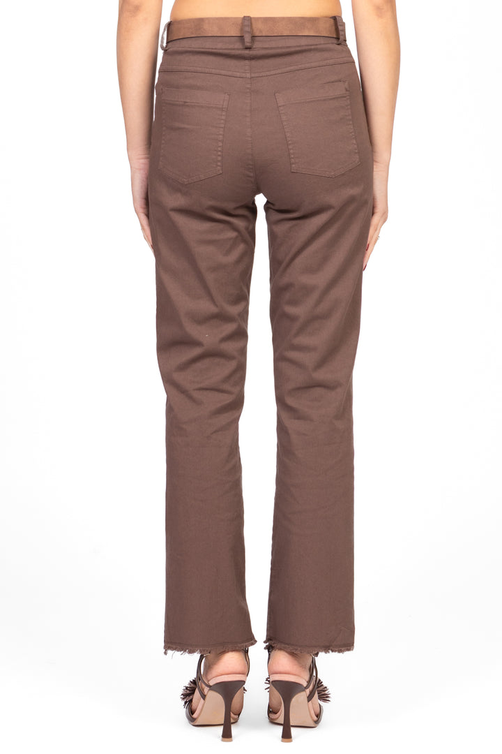 Tensione In - Pantalone gamba dritta sfrangiato con cinta Art. PA5269