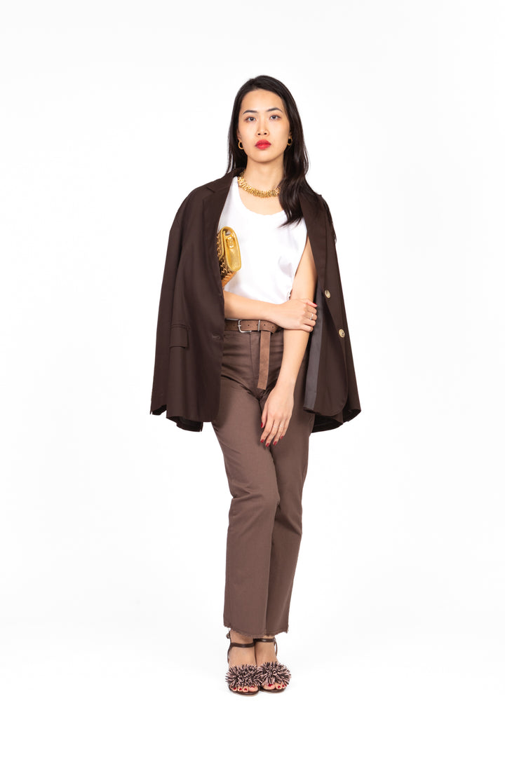 Tensione In - Pantalone gamba dritta sfrangiato con cinta Art. PA5269