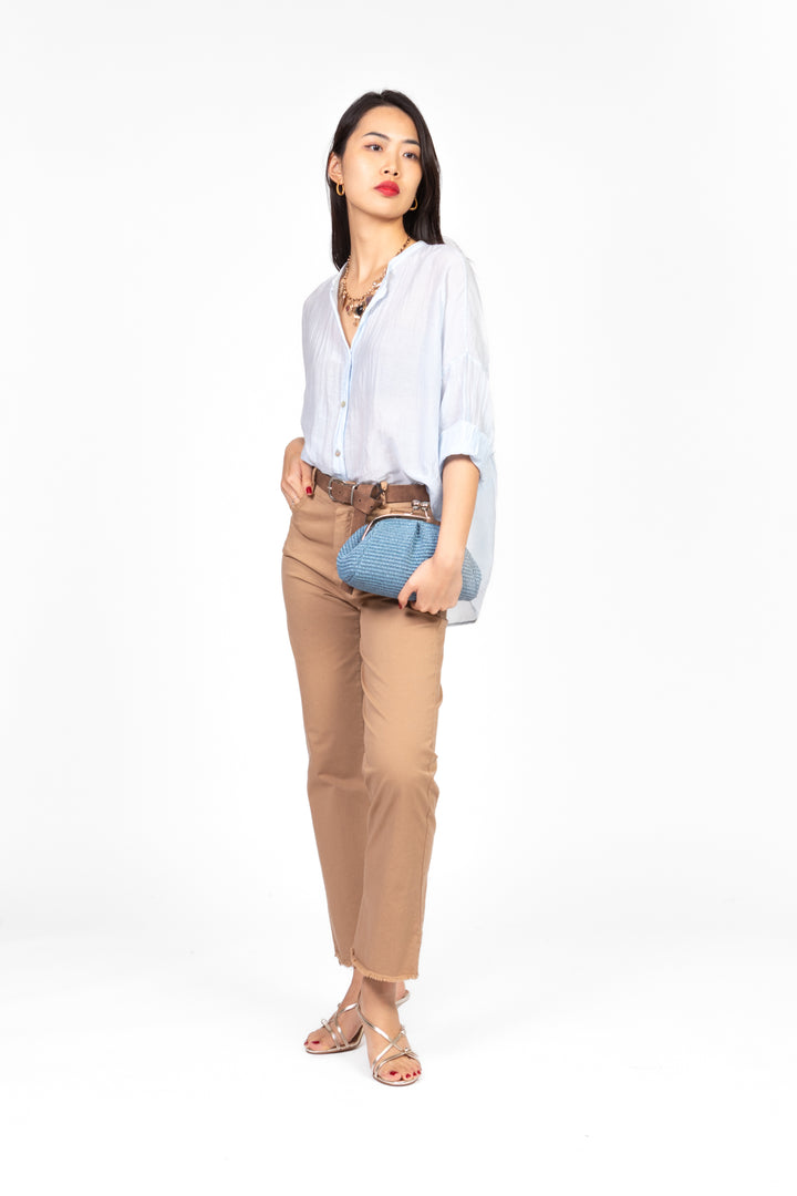 Tensione In - Pantalone gamba dritta sfrangiato con cinta Art. PA5269