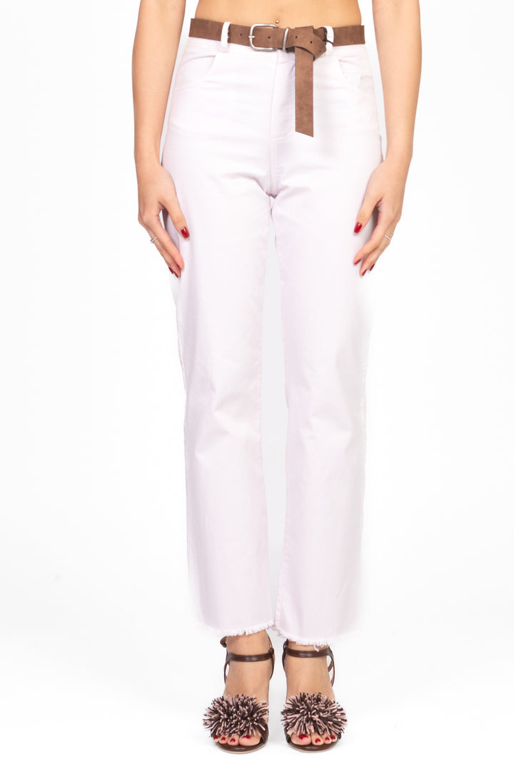 Tensione In - Pantalone gamba dritta sfrangiato con cinta Art. PA5269