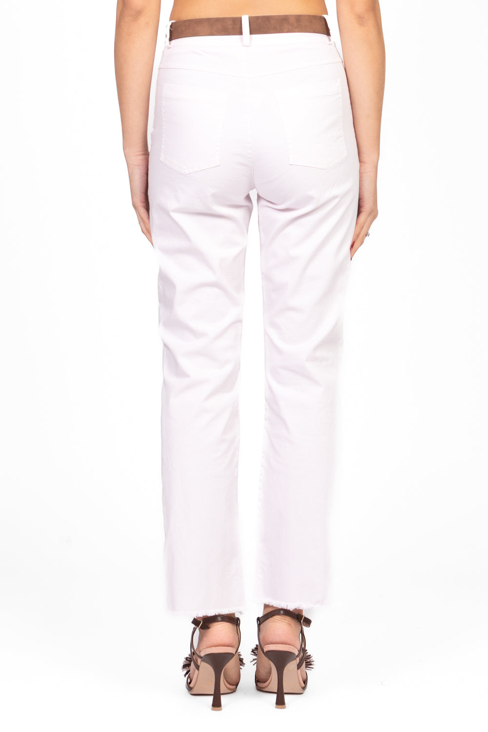 Tensione In - Pantalone gamba dritta sfrangiato con cinta Art. PA5269