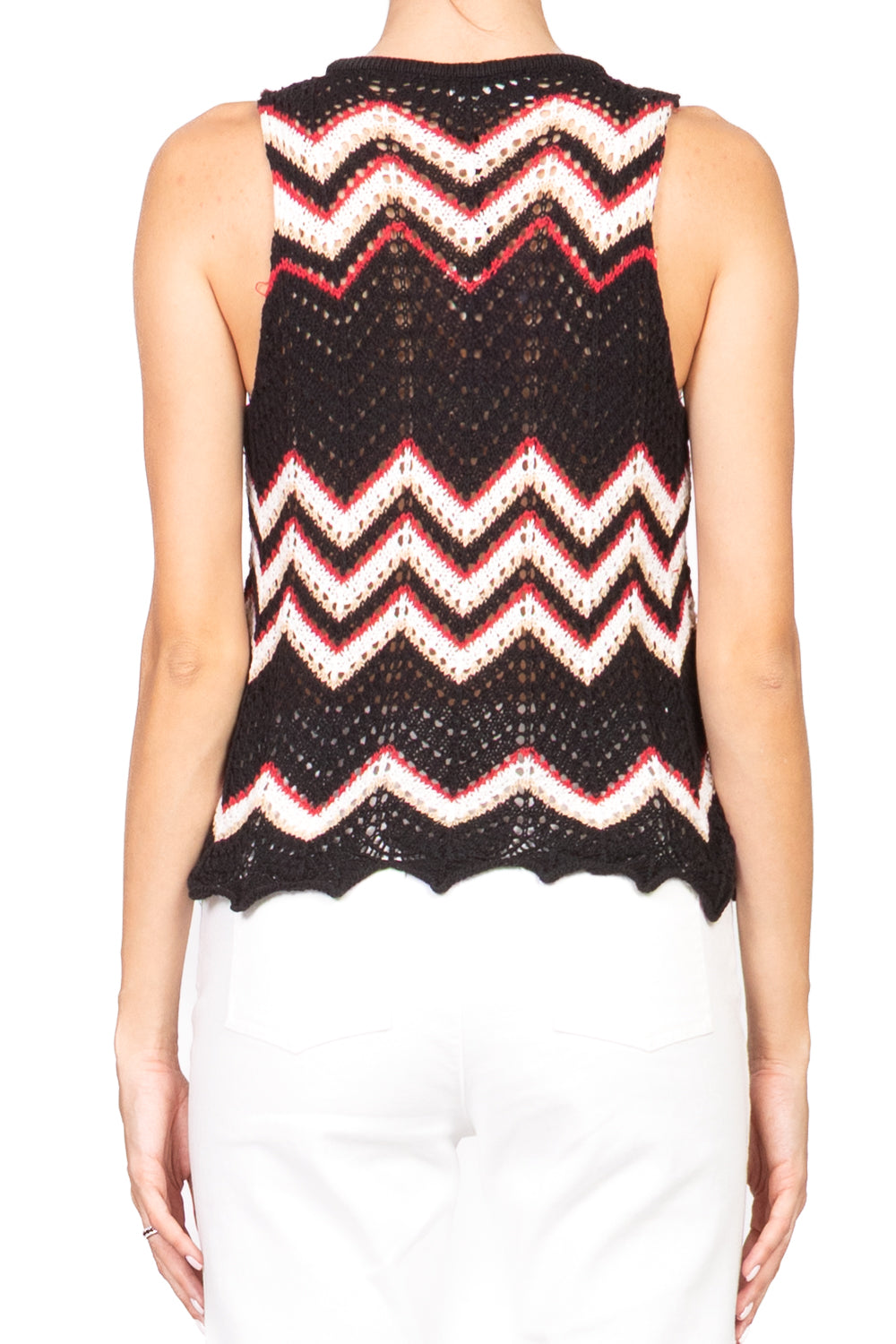 Vicolo - Top crochet multicolor scollo a v Art. 55061D
