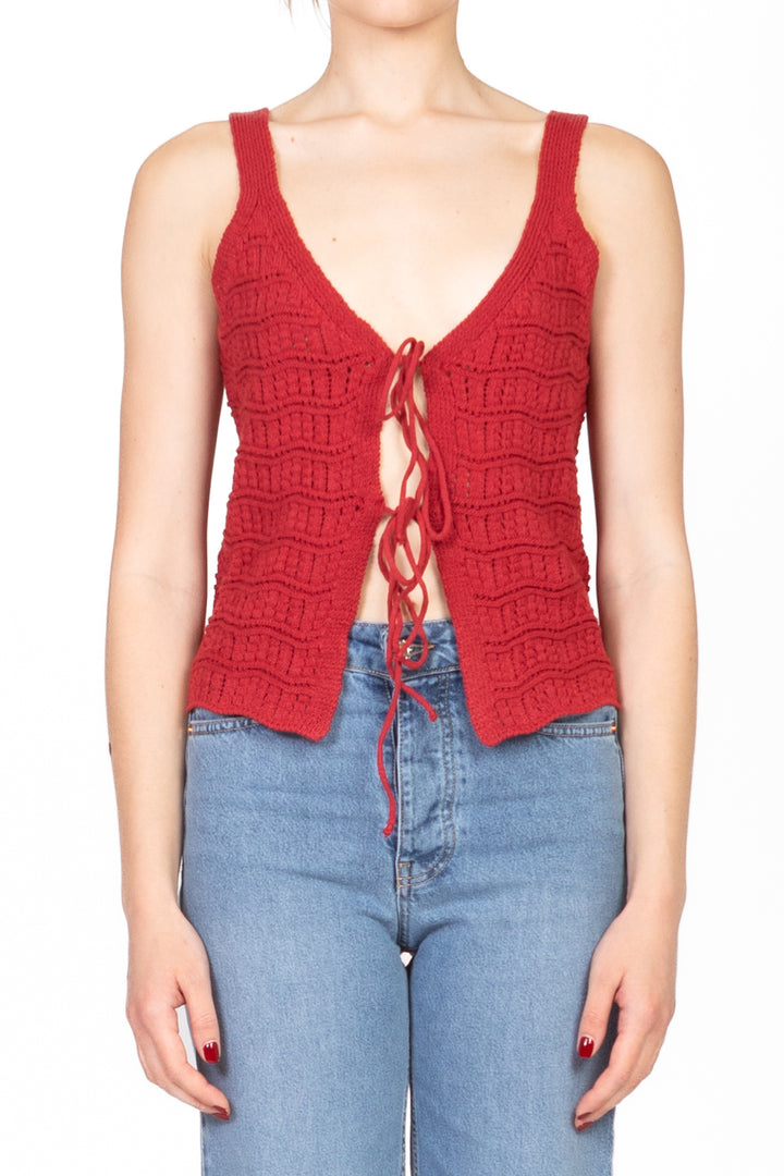 Tensione In - Top crochet con fiocchi Art. 77125D