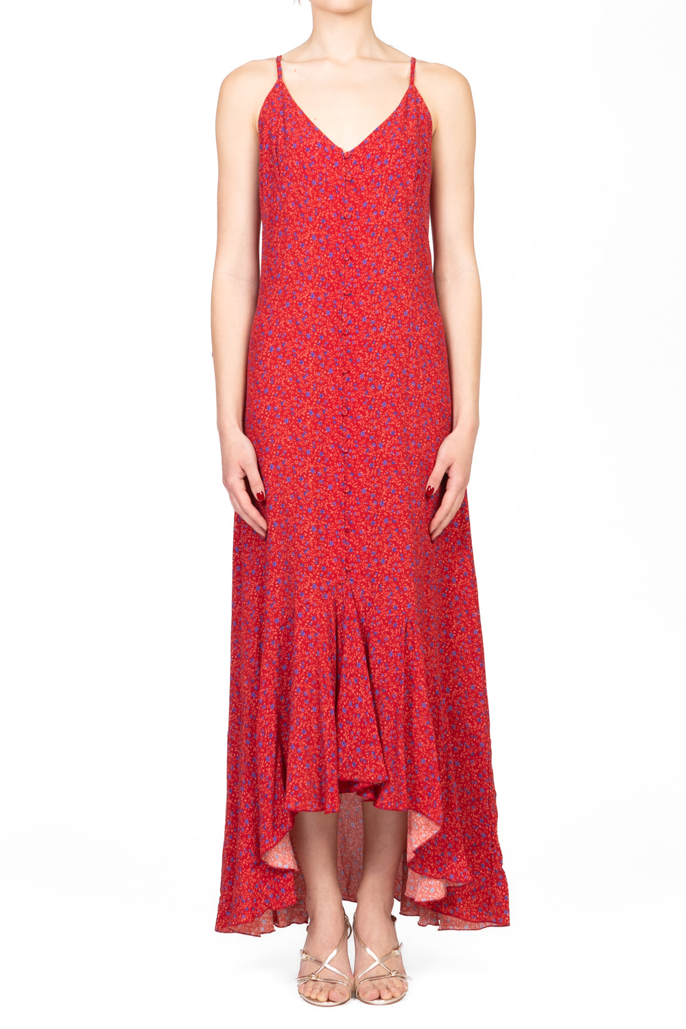 Tensione In - Abito bretella floreale con bottoncini Art. A30094-1AT
