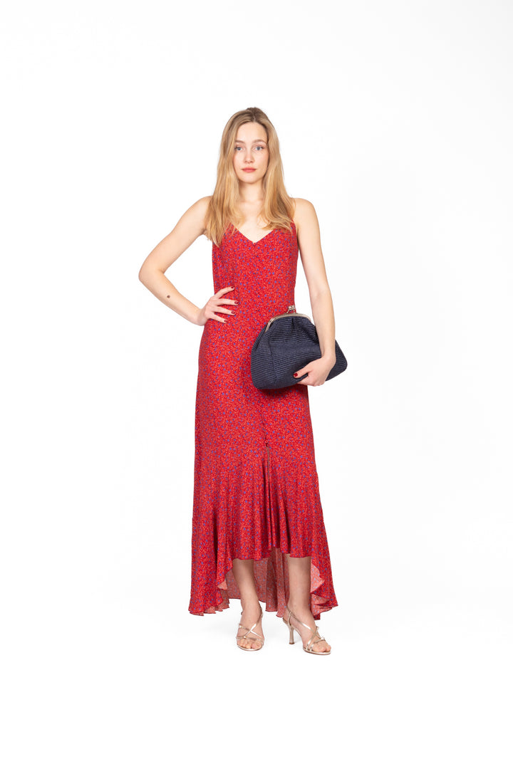 Tensione In - Abito bretella floreale con bottoncini Art. A30094-1AT