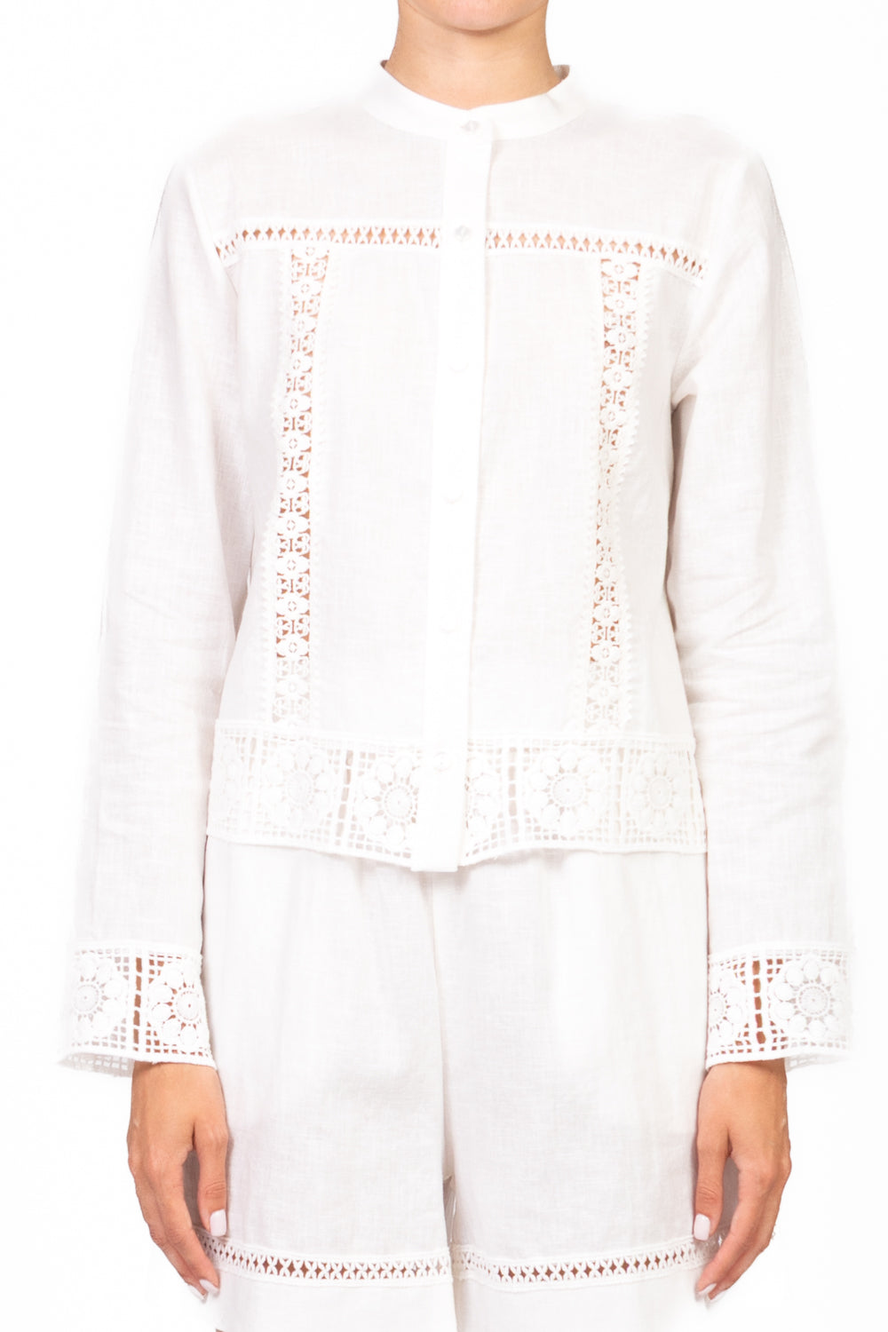 Tensione In - Camicia con intarsi in macrame Art. 25C7532