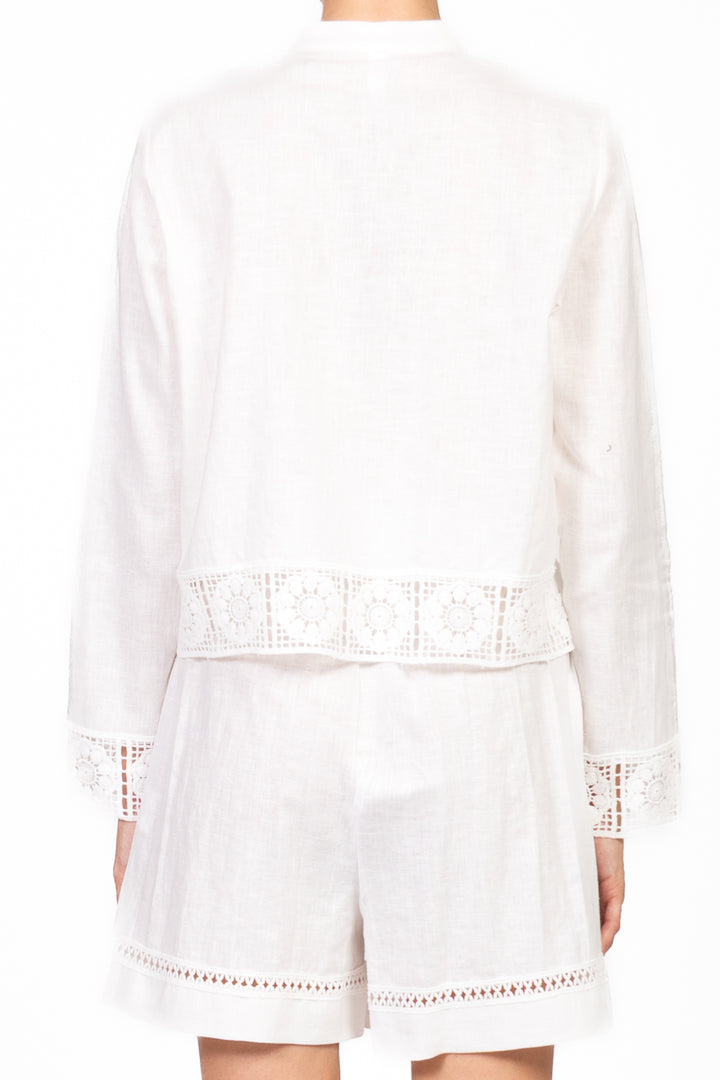 Tensione In - Camicia con intarsi in macrame Art. 25C7532