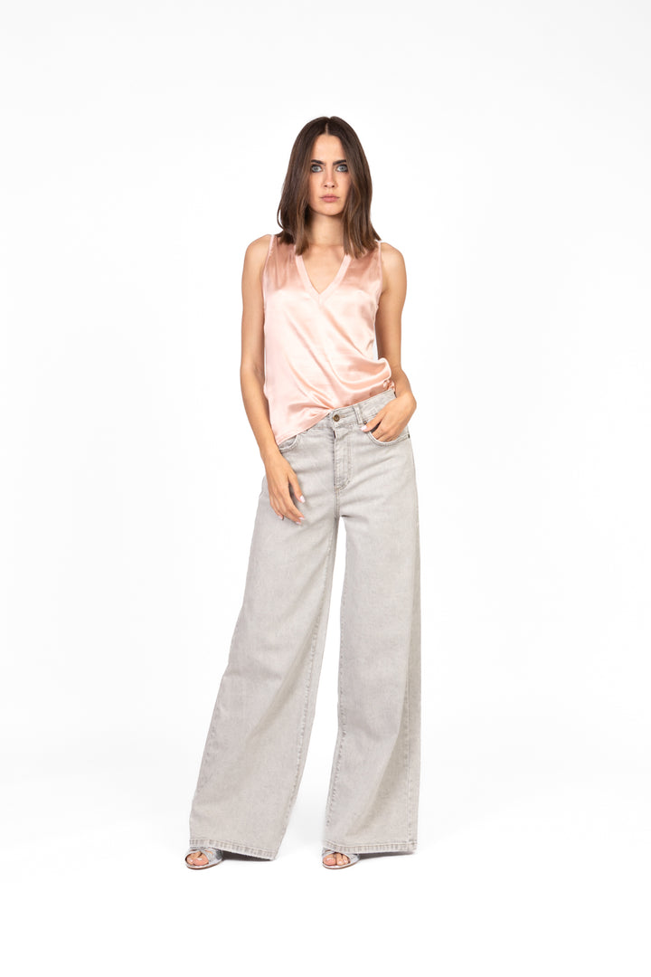 Angela Davis - Canotta in satin scollo V Art. RP9BD5