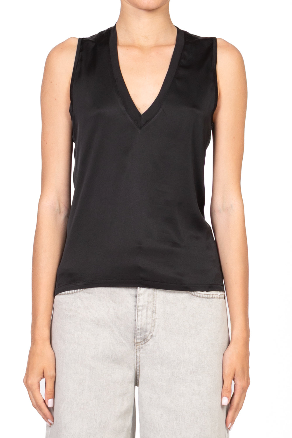 Angela Davis - Canotta in satin scollo V Art. RP9BD5