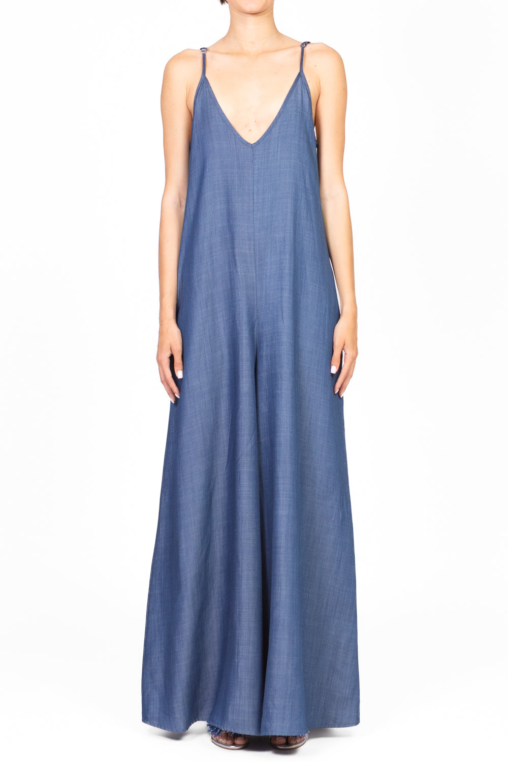 Tensione In - Tuta chambray palazzo Art. 36972