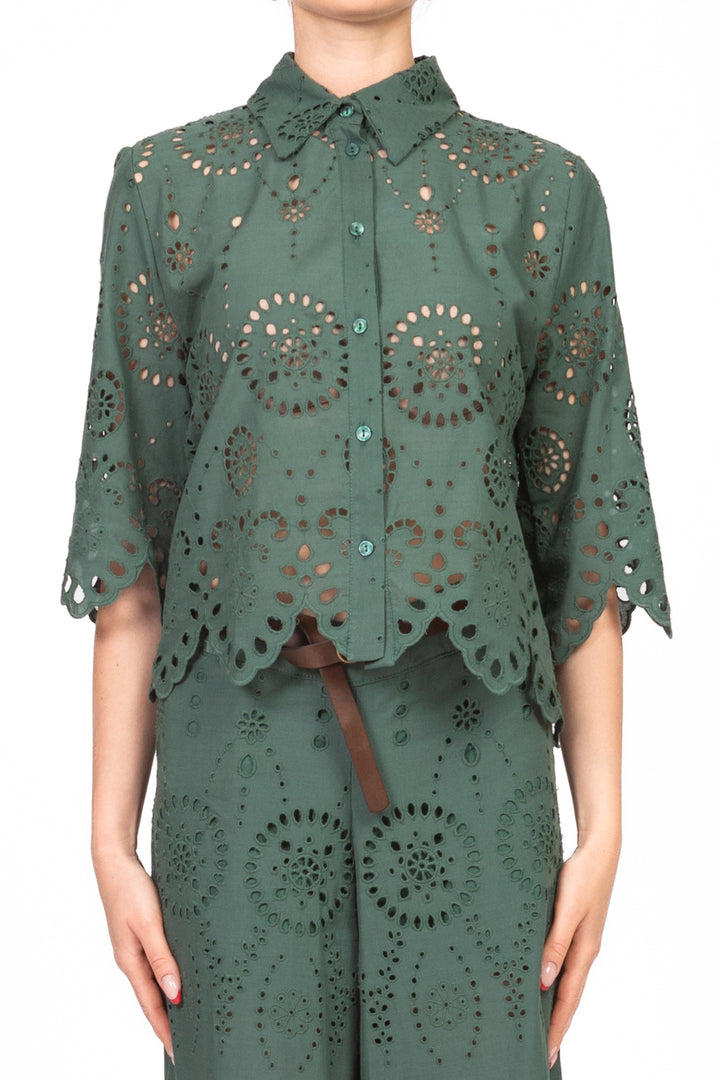 Tensione In - Camicia in san gallo manica 3/4 Art. S25CC32