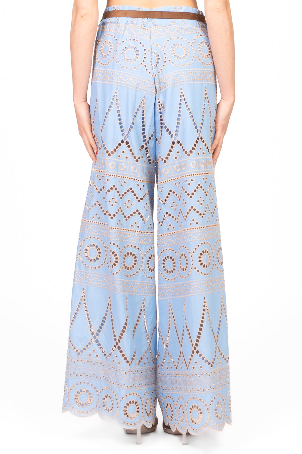 Tensione In - Pantalone palazzo in san gallo con cinta Art. S25PD67