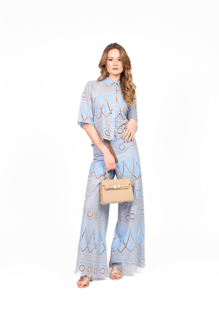 Tensione In - Camicia in san gallo manica 3/4 Art. S25CD66