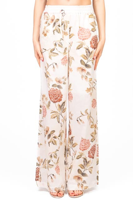 Vicolo - Pantalone floreale con elastico Art. TD2702
