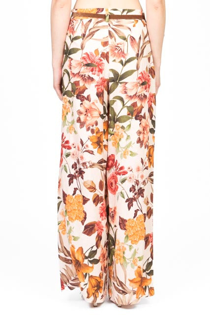 Tensione In - Pantalone palazzo floreale con laccio Art. S25PD48