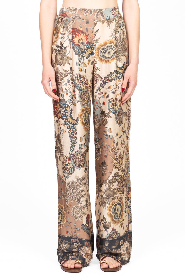 Dixie - Pantalone palazzo fantasia in satin Art. PDPIWKV