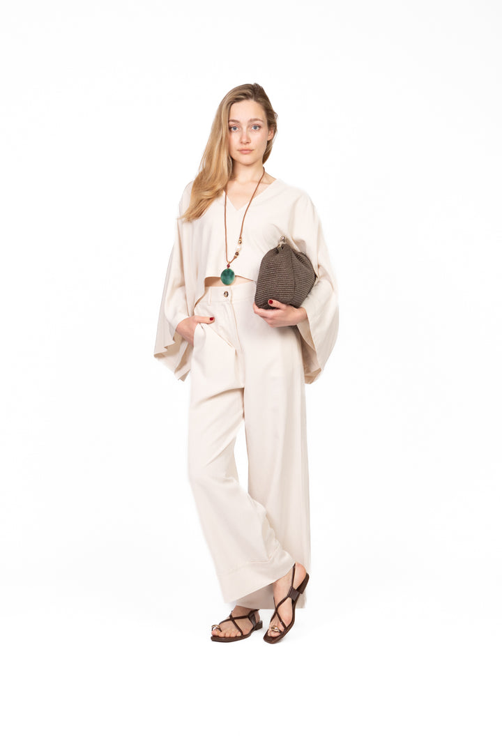 Vicolo - Pantalone palazzo con risvolto Art. TD2627