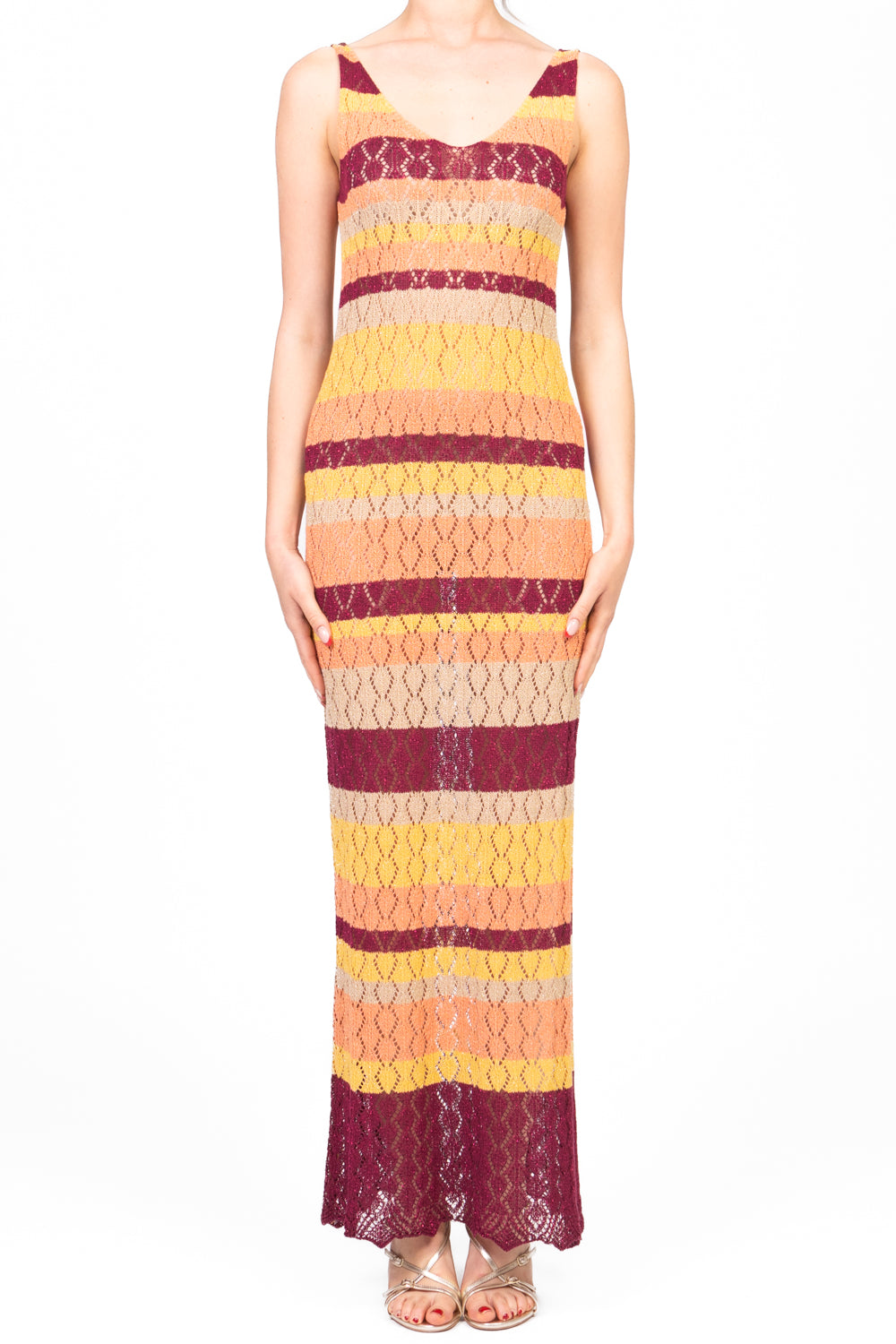 Dixie - Abito crochet rigato lurex Art. A566W080