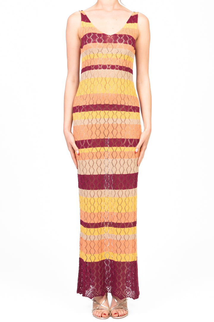 Dixie - Abito crochet rigato lurex Art. A566W080