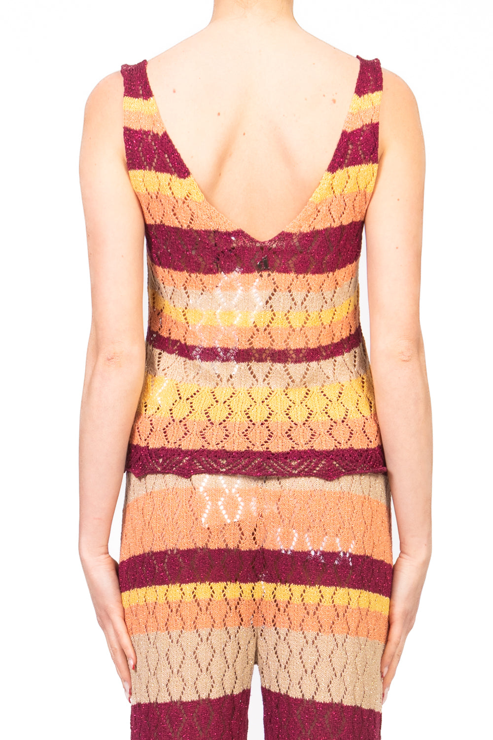 Dixie - Top crochet rigato lurex Art. R566W041