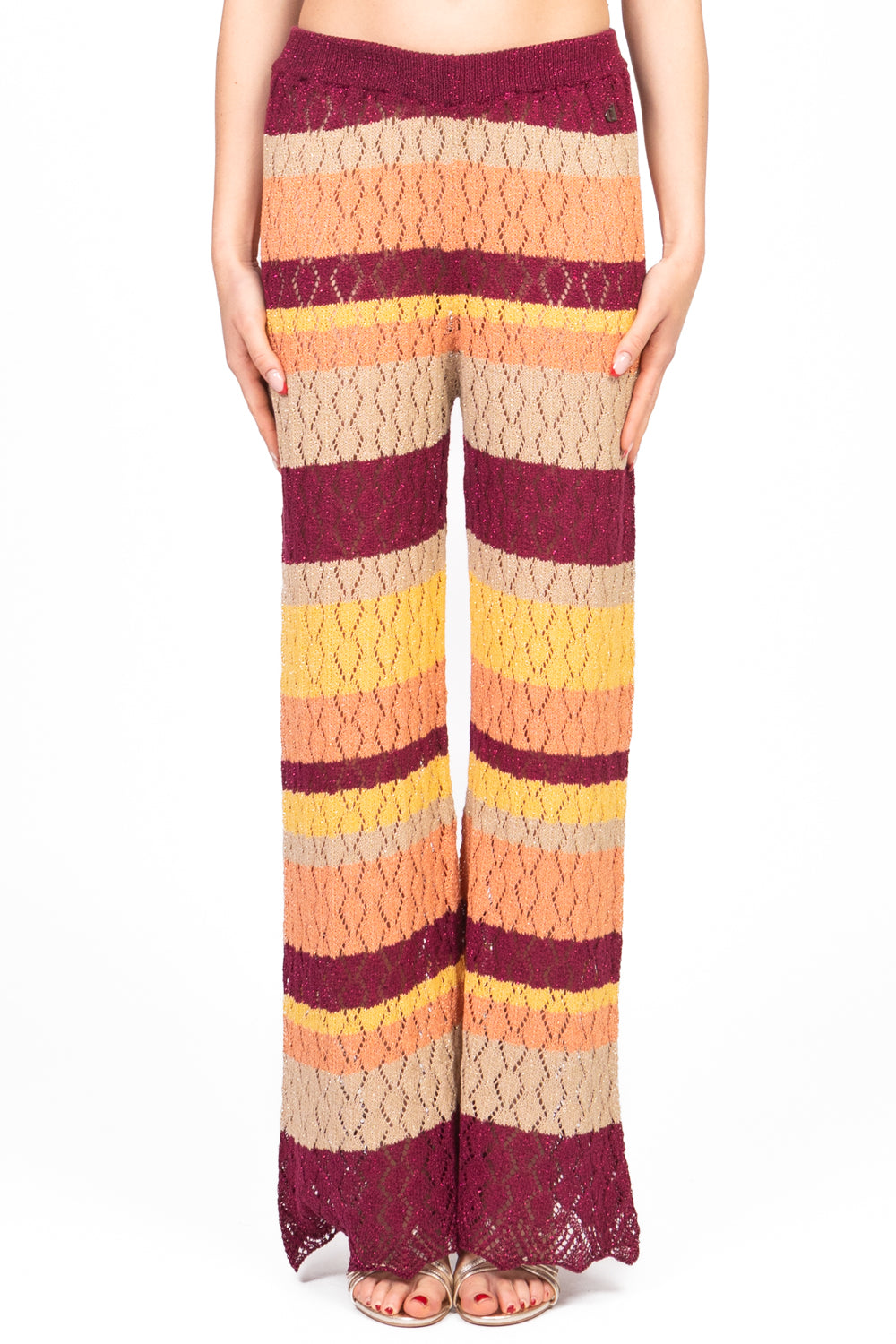 Dixie - Pantalone crochet rigato lurex Art. P566W219