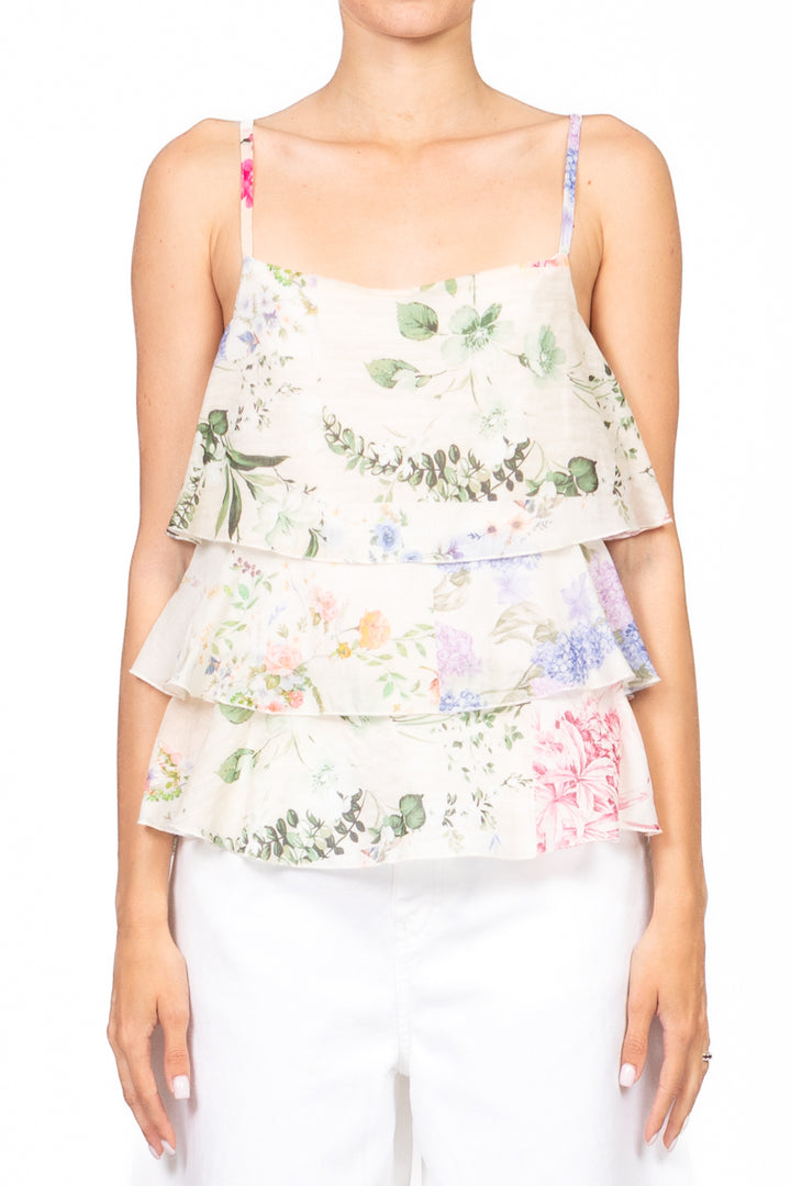 Tensione In - Top floreale con balze Art. US1377
