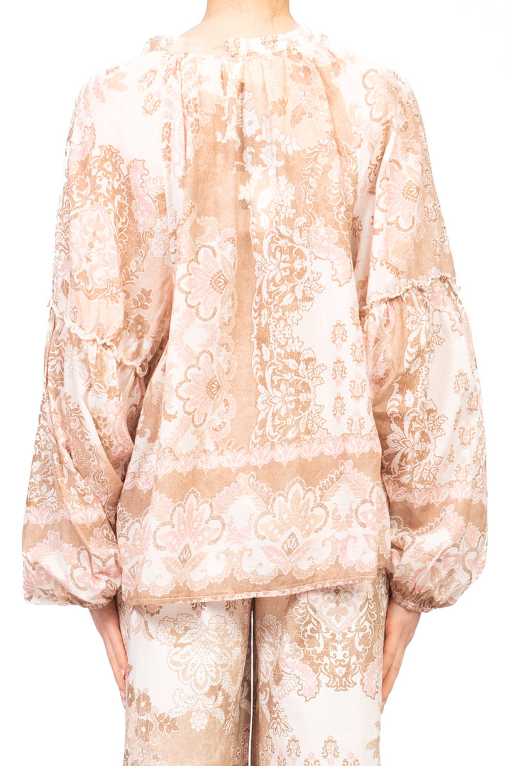 Vicolo - Blusa fantasia manica palloncino Art. TD2575