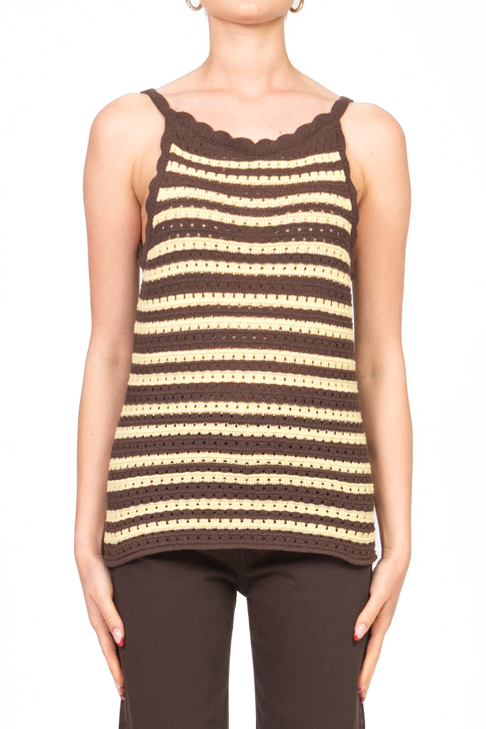 Vicolo - Top crochet rigato Art. 77144D