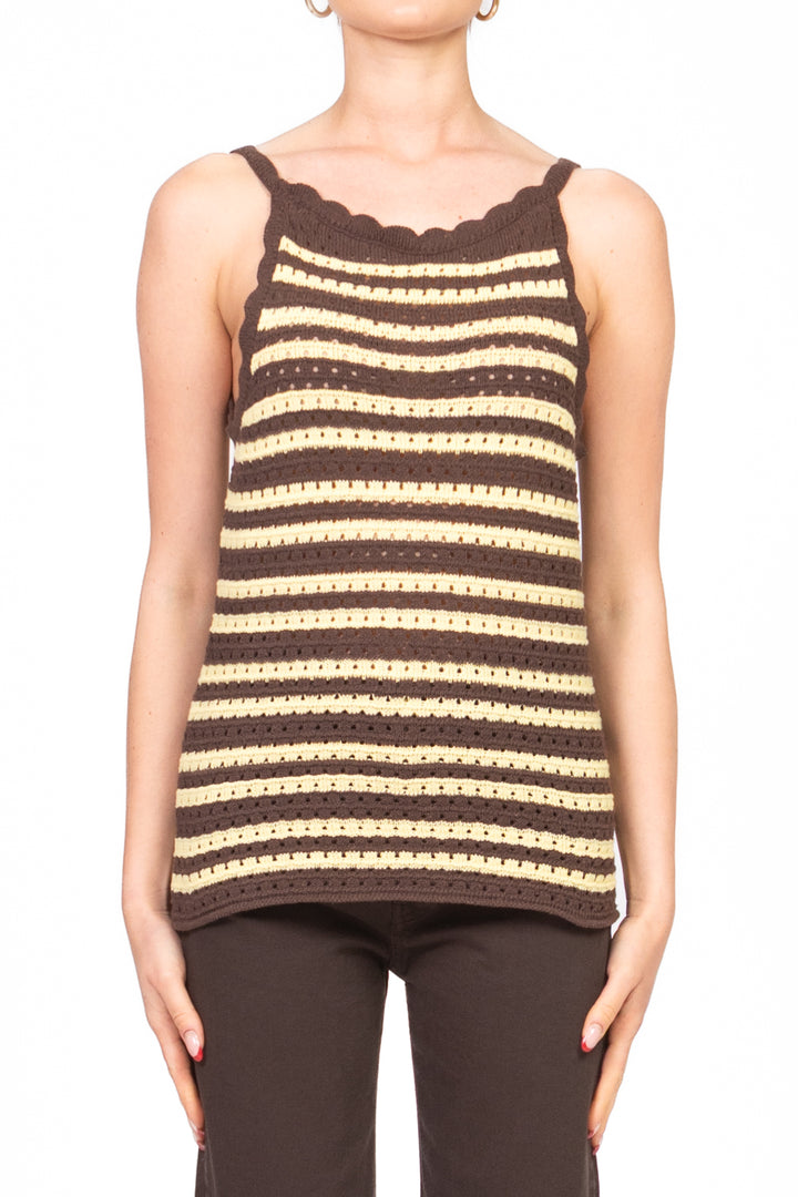 Vicolo - Top crochet rigato Art. 77144D