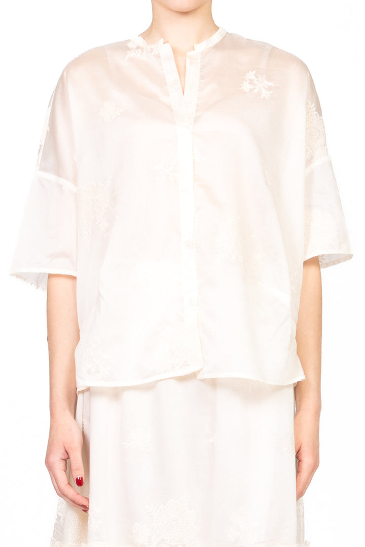Vicolo - Camicia ricamata collo coreano Art. TD2653