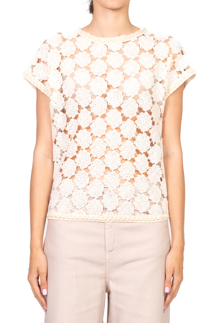 Vicolo - T-shirt macramè con profili lurex Art. TD2880