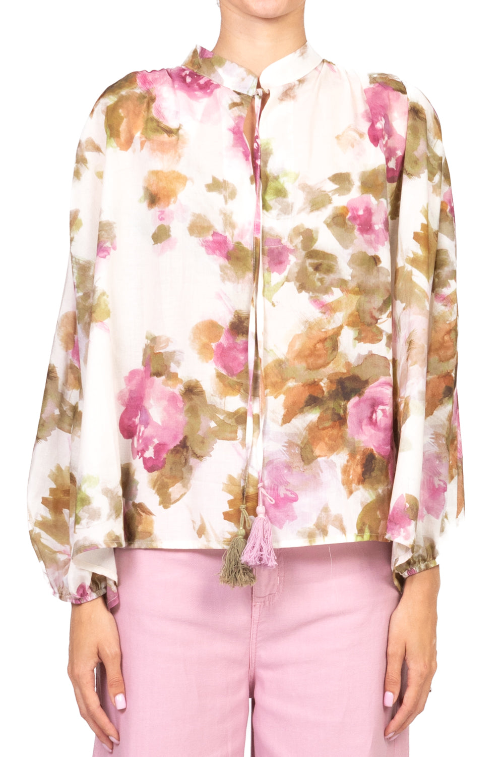 Tensione In - Blusa scollo v fantasia Art. PE25-2656