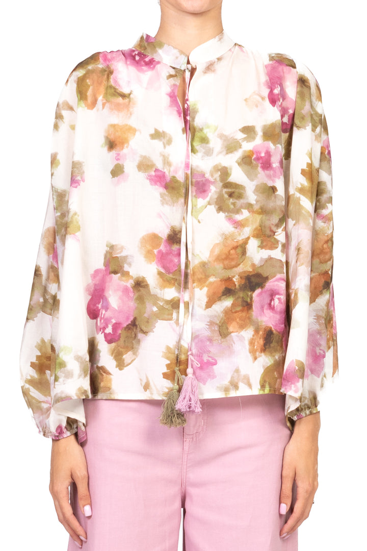 Tensione In - Blusa scollo v fantasia Art. PE25-2656