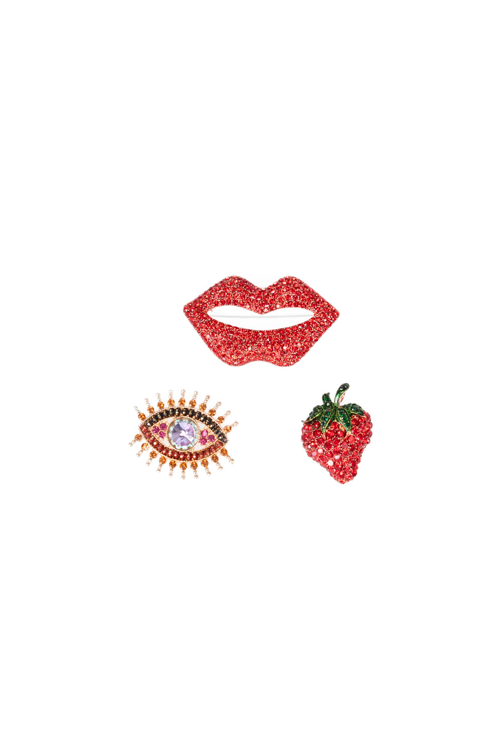 Upper - Tris di spille Bacio - Occhio - Fragola