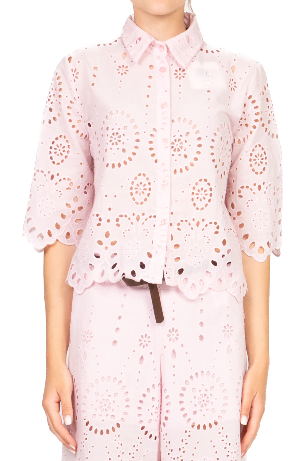Tensione In - Camicia in san gallo manica 3/4 Art. S25CC32