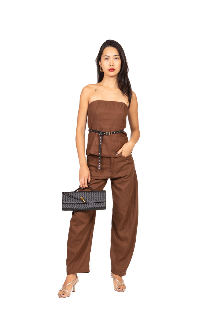 Tensione In - Pantalone barrel con cintura Art. S25PI31