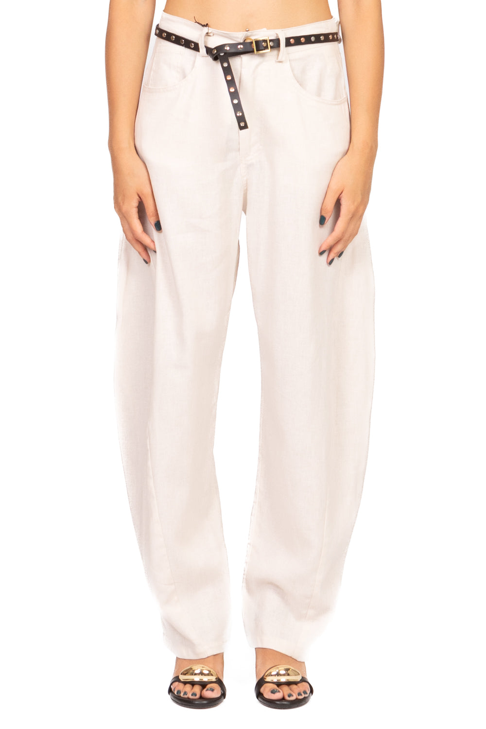 Tensione In - Pantalone barrel con cintura Art. S25PI31