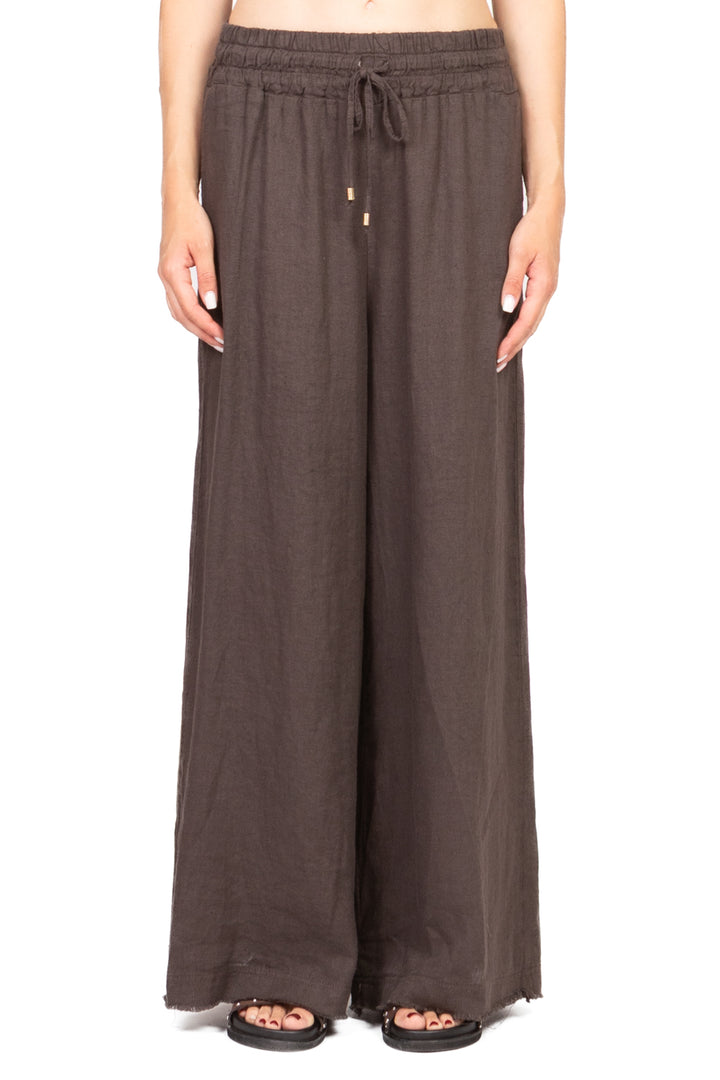 Tensione In - Pantalone palazzo lino con coulisse Art. S25PE22