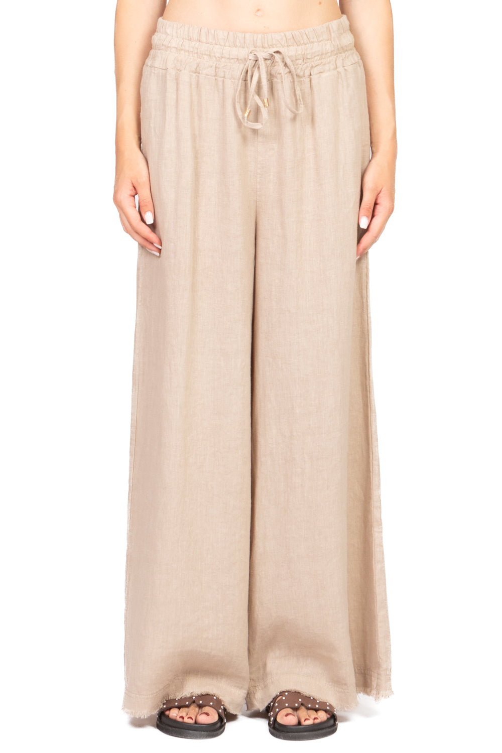 Tensione In - Pantalone palazzo lino con coulisse Art. S25PE22