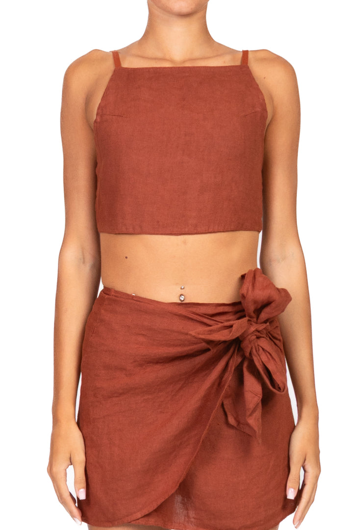 Vicolo - Completo in lino top e mini gonna Art. TD3207